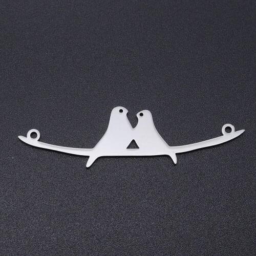 5pcs/lot 100% Stainless Steel Birds Connector Pendants Wholesale Never Tarnish Jewelry Making Charms Accept OEM Order