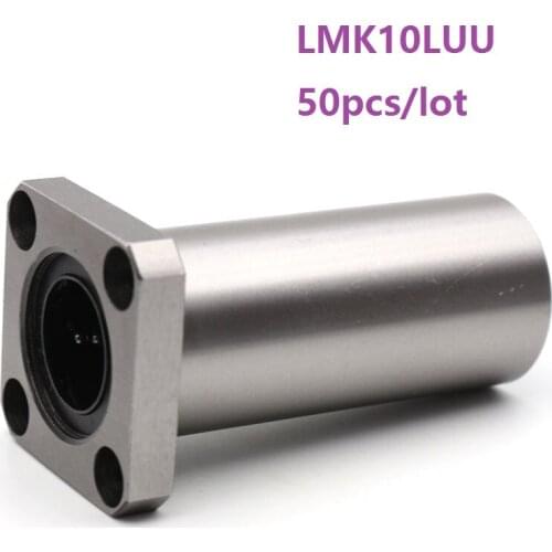 50pcs/lot LMK10LUU Long Type Rectangular Flange Linear Bearing CNC Linear Bush for 3D printer parts