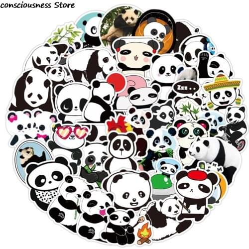 Funny Small Panda Stickers Classic Graffiti For Suitcase Cool Laptop Skateboard Cartoon Toy Styling Phone Luggage Decals 50pcs