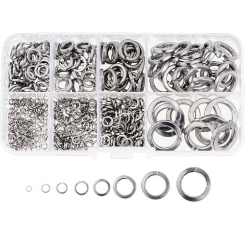 530PCS/Box Lock Washers Set Stainless Steel M2 M3 M4 M5 M6 M8 M10 M12 Spring Lock Washer Assortment Kit