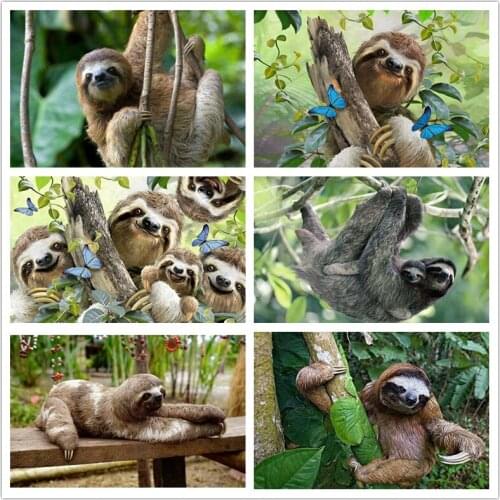 5d Diy Diamond Painting Animal Sloth Full Square/Round Diamond Embroidery Gift Diamond Mosaic Home Decoration