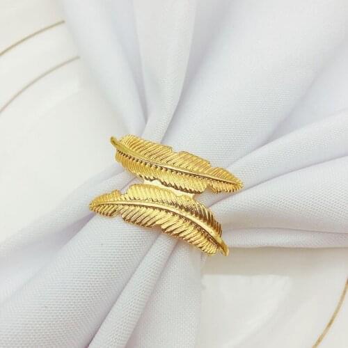 6pcs/lot Tree leaf napkin ring hotel tableware napkin buckle metal napkin ring table decoration