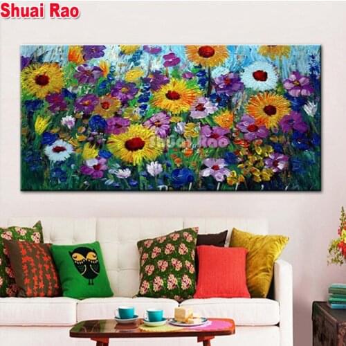 Abstract sunflower 5d diy diamond painting mosaic diamond full embroidery sale 100% square round drill home decor gift
