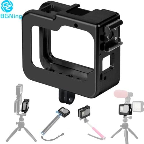 BGNing Aluminum Upgrade Case for Gopro8 Protective Frame Housing Shell for Go Pro Hero 8 Black w/ Hot Shoe Mount UV Lens Adapter