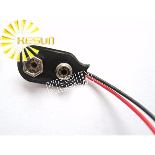 FREE SHIPPING 50PCS x 9V Battery Snap-on Connector Clip with 150mm Wire Holder Cable Leads Cord