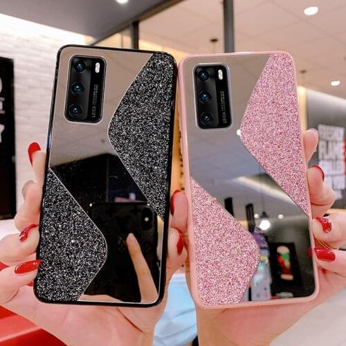 Luxury Glitter Mirror Case For Samsung Galaxy A50 Back Cover For Samsung A71 A51 A70 A31 A41 A11 A01 A10S A20 A30S J7 Prime