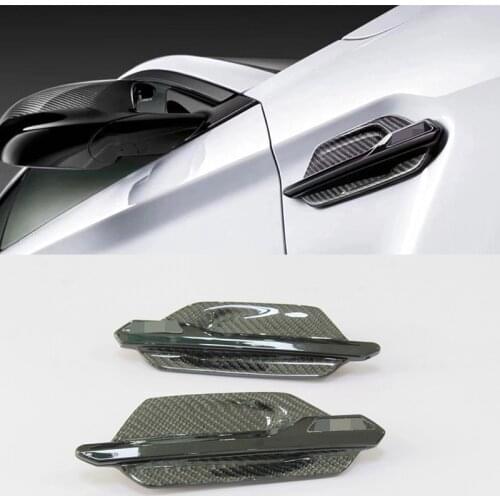 Genuine Carbon Fiber Black Side Fender Vent Cover Trim Style For BMW M2 F87 2014 2015 2016 2017 Replace