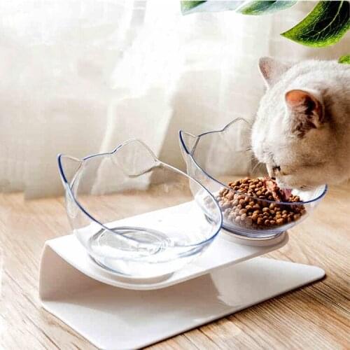Cat Double Bowl Cat Bowl Dog Bowl Non-slip Food Bowl With Raised Stand Cat Feeding & Watering Supplies Dog Feeder Pet Supplies