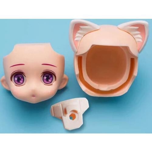 YMY Doll Head OB11 1/12bjd Doll Clay Head Rabbit Cat Head Replacement Ears Doll Accessories