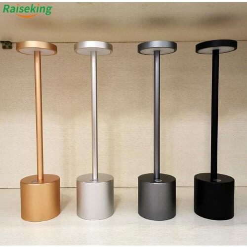 Hot selling Aluminium LED dining table lamp KTV bar restaurant cordless lamp light with rechargeable battery built in