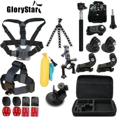 For Gopro accessories set go pro kit mount SJCAM go pro Xiaomi Yi for Sony Act Cam HDR AS200V AS100V AZ1 mini FDR-X1000V/W 4k