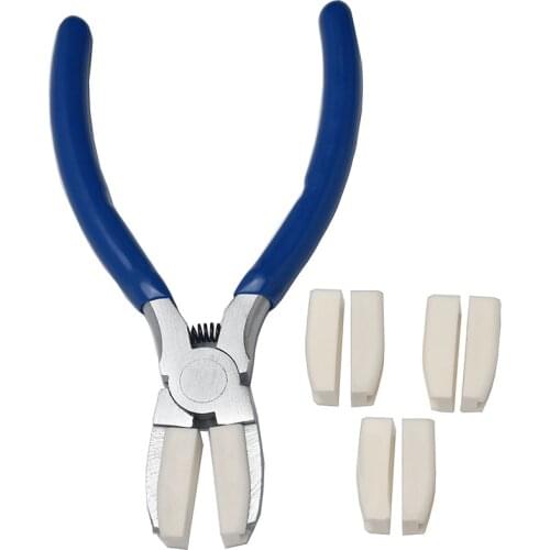 Nylon Jaw Pliers Carbon Steel Craft Plat Nose Pliers DIY Tools For Beading, Looping, Shaping Wire, Jewelry Making