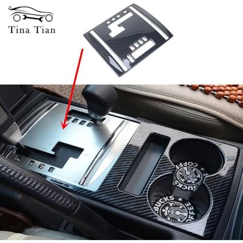 Fit For Mitsubishi PAJERO LEFT HAND SIDE Styling Accessories Carbon fiber color Auto Inner Gear Shift Panel Cover