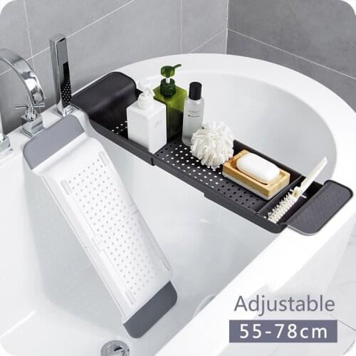 Adjustable Bathtub Caddy Tray with Book Holder, Cellphone Tray & Wine Glass Holder, BathTub Organizer For Soap,Tablet, Towel etc