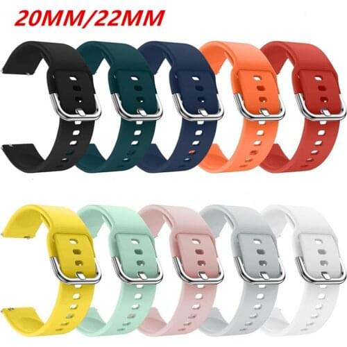 22mm 20mm Watch Strap for Samsung Band Galaxy Watch Active 46mm Gear S3 frontier 42mm Huawei Watch GT Strap Silicone Watchband