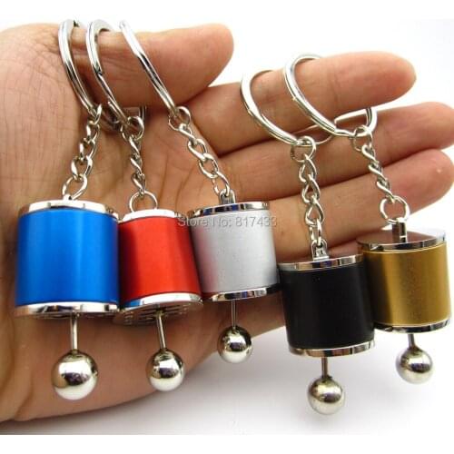 10pcs Car 6MT Gearbox Gearshift Gear Shift Level Knob Keychain Keyring Key Ring Chain 6Colors