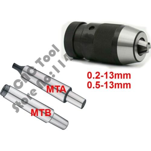 Self-tightening Automatic Locking Drill Chuck 0.5-13mm 0.2-13mm and MT1 1-13 MT2 1-13 MT3 1-13 MT4 1-13 combination for lathe