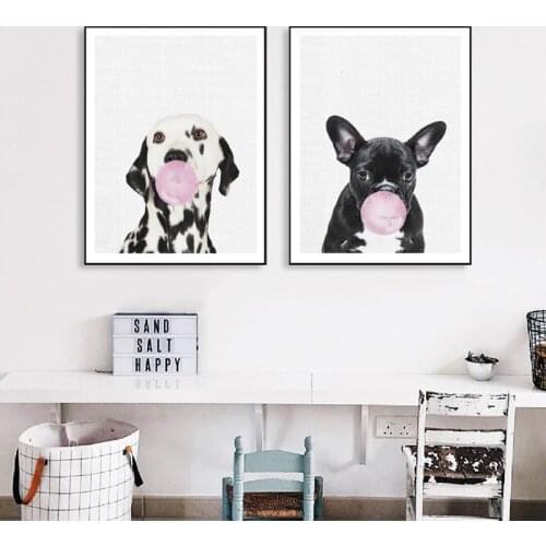 Cute Dog Modern French Bulldog Animals Poster And Dalmatian Canvas Painting Print Picture Home Wall Art Decoration Wall Sticker