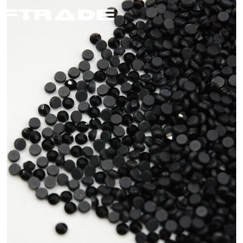 SS6-SS30 1440pcs Black Color Hot Fix Glass Rhinestones Strass Flatback Hotfix Crystal Stone For Clothing,Bridal Shoes