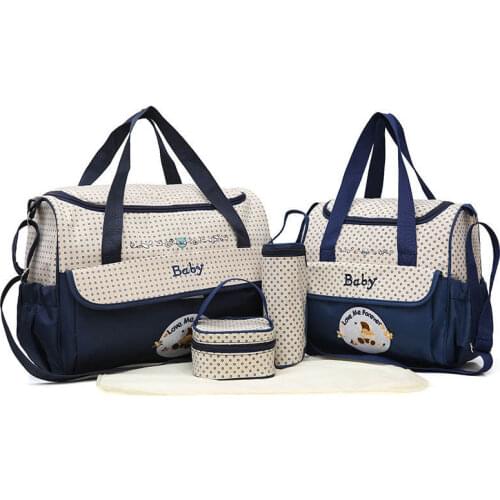 2020 Mummy Bag Five-piece Multi-function Large-capacity Fashion Waterproof Cartoon Single Shoulder Diagonal Package Mother Bag