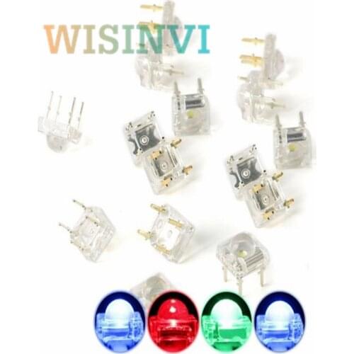 50pcs F5 5mm Piranha LED White RED Bule Green Yellow Amber Clear LED Diode Light Emitting Diodes 4-pins Diodes