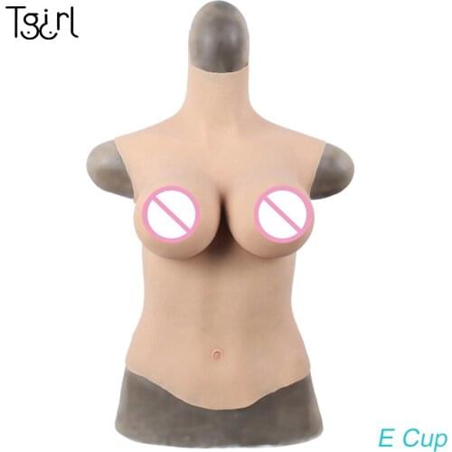 Tgirl Artificial Fake Half Body E Cup Silicone Breast Forms Boobs Shemale TG CD TV DQ