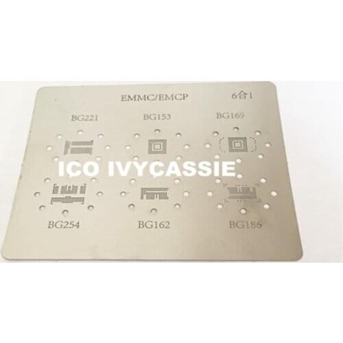 BGA221/153/169/254/162/186 eMMC BGA Stencil EMCP Memory Flash Chip Reballing IC Pins Tin Plant Net Solder Heat Template G1139