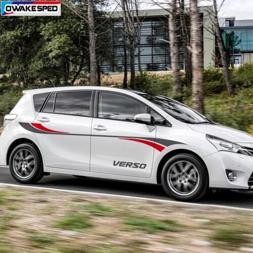 1 Set Car Body Decor Sticker Both Side Auto Door Vinyl Decal For Toyota-Verso Colorful Racing Sport Stripes Exterior Accessories