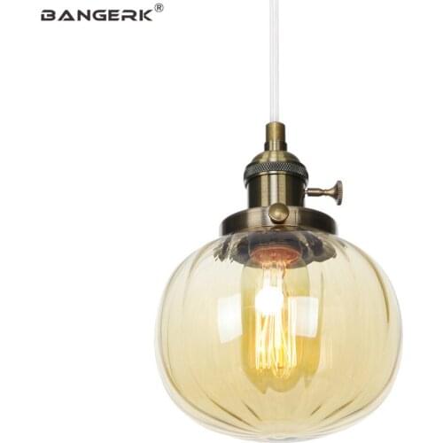 Vintage Adjust Pendant Lamp LED Edison Loft Decor Glass Lights Switch Retro Hanging Light Iron Dining Room Indoor Lighting