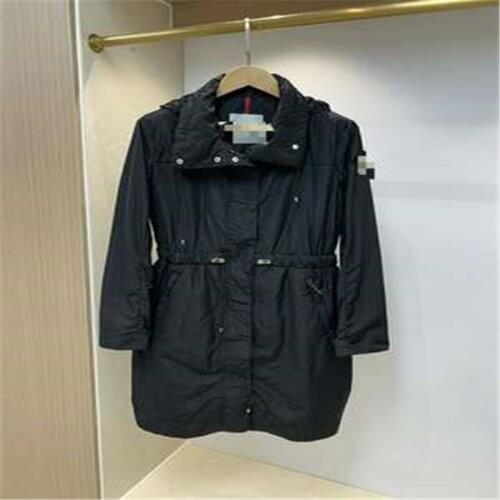 2021 New Autumn Spring womens Coat With black Green Hood Casual Wear Quality Fashion Big Size Long Sleeve Waist Trench Coat