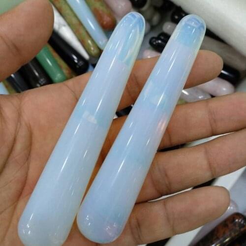 2pcs Natural opal crystal healing massage stick healthy relaxation stick