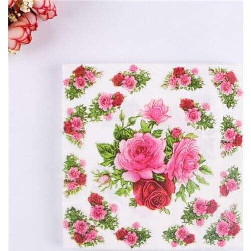 2016 New Arrivals Casamento Rose Wedding Paper Napkins 20Pcs 2-Layer Wedding Decoupage For Birthday Decoration Party Supplies