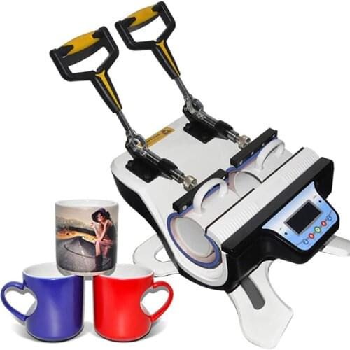 DIY Automatic Dual Station Mug hot Press Transfer Machine Intelligent and Safe Dual Temperature with 11OZ, 12OZ, 15OZ, 17OZ Cups