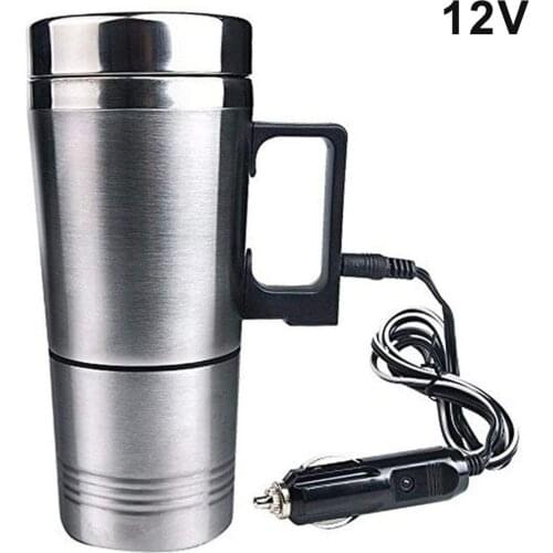 12/24V 300ml Car Kettle Stainless Steel Electric Heating Cup Boiling water Bottle Car Truck Kettle Water Heater for Travel