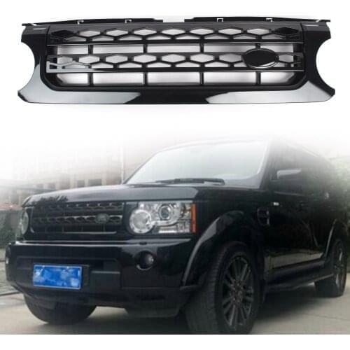 For Land Rover LR4 L319 2010 2011 2012 2013 Discovery 4 Front Grille Upper Mesh GrillGloss Black Car Parts