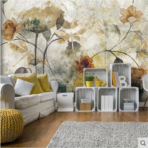 Europe Vintage Mural Flower Wallpaper Living Room Wall Decor carta da parati 3d fiori papier peint 3d papier peint pour les murs
