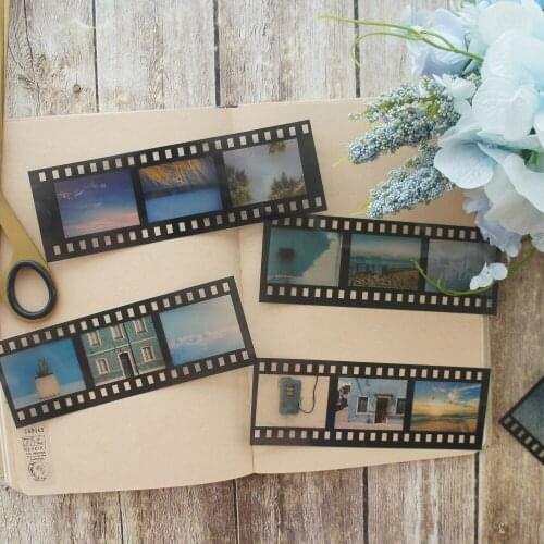 8 Sheet Seaside City Movies Photo Film PVC Sticker Design AS Gift Tag Gift Seal Decoration Scrapbooking DIY Sticker