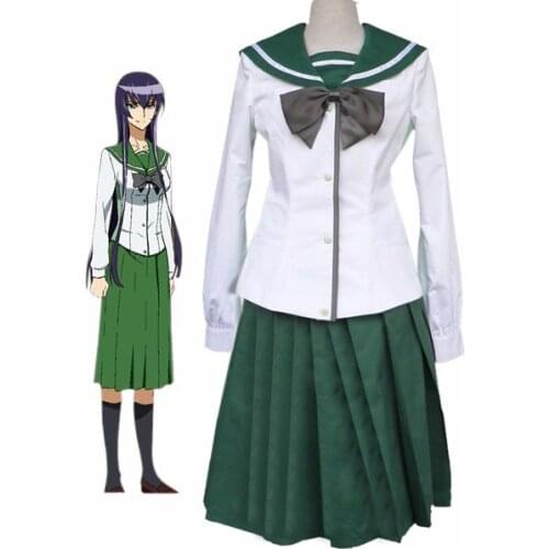 Anime Highschool of the Dead Fujimi High School Girls' School Unifrom Cosplay Costume