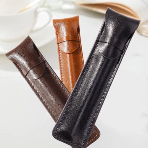Leather Pen Bag Color Options Fountain Pen Pouch Pencil Holder Handmade Ballpoint Pen Protective Sleeve Cover For Office