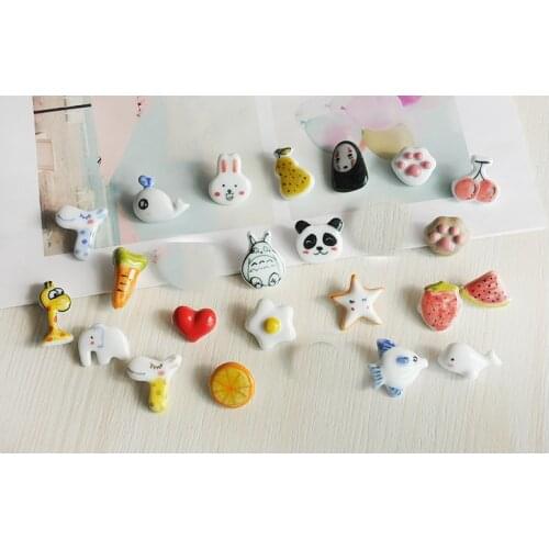 Cartoon Ceramic Pin Brooch Jewelry for Girl Lovely fresh literary and artistic Brooch simple pin decorative buckle ornament