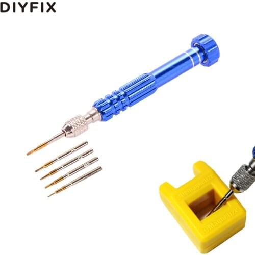 DIYFIX Precision Electric Screwdriver Set S2 Steel Bits for iPhone Mobile Phone Repair Opening Tools + Magnetizer Demagnetizer