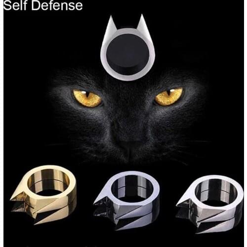 New Brass Knuckles Tactical Survival Ring Multi-Functional Self Defense Tool Finger Cot Cat Ear Self-defense Rings For Women
