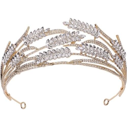 New crystal spike bride crown hair band wedding rhinestone popular headpiece luxury wedding hair accessories LL@17