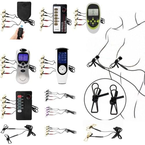 Electric Shock Nipple Clamps Electro Shock Nipple Clips Electrical Stimulation Clitoris Clip Sex Products Unisex BDSM Sex Toys