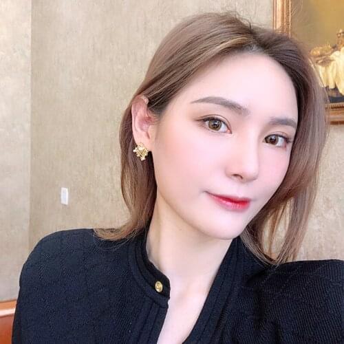 Hollow Square Net White Simulated Pearls Metallic Alloy Retro Simple Silver Plated Needles Stud Earrings for Women