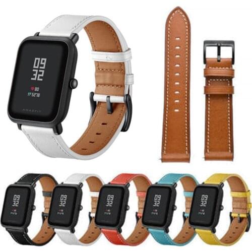 New Fashion Genuine Leather Watch Band Strap for Xiaomi Huami Amazfit GTS Leather Sporty Replacement Wrist band strap