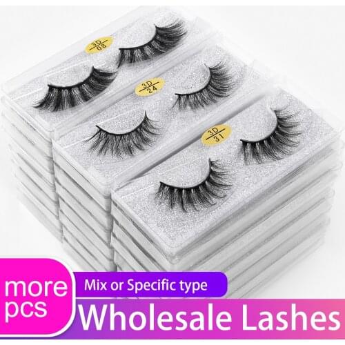 Wholesale Eyelashes 10/20/30/40/50 pcs 3d Mink Lashes Natural Soft False Eyelash Makeup lashes Extension In Bulk Free Customize
