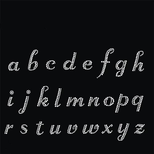 DIY 26 Alphabet pattern strass iron hot fix rhinestone motif rhinestone iron on transfers designs iron on