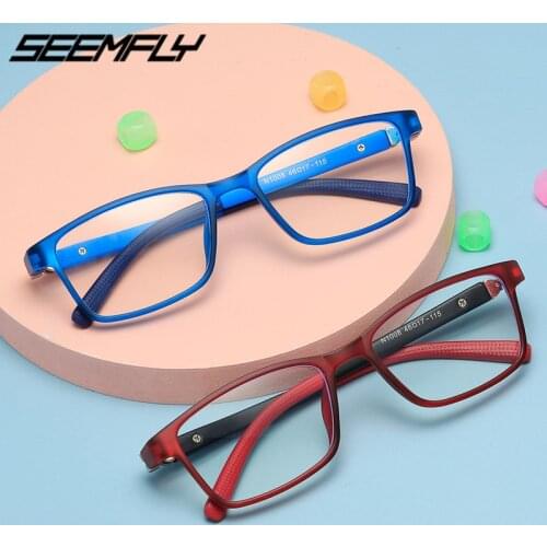 Seemfly Anti Blue Light Kids Glasses Children Square Frame Eyewear Boys Girls Computer Goggle Clear Lens Eyeglasses Unisex 2020