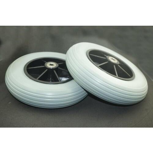 1Pair 200x50 (8" x 2") Non-Marking Solid Rubber Wheelchair Castor Wheels Replace